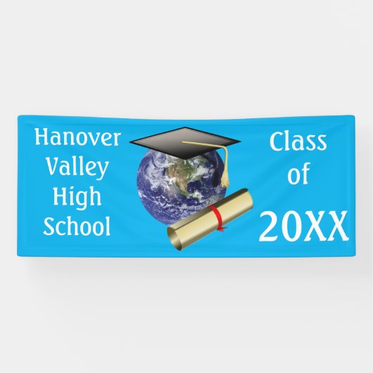 World Class Afstudeerder Pet Diploma Afstuderen Spandoek (Horizontaal)