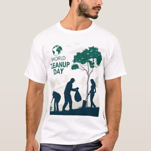 World Cleanup Day – Eco Action T-shirt (Voorkant)