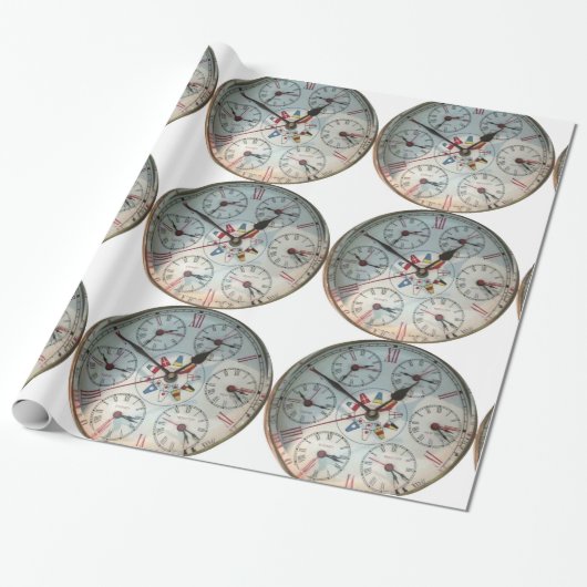 World Clock afbeelding voor wrapping-papier Cadeaupapier (Uitgerold)