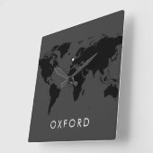 World Clock Custom Modern UK City Time Zone Vierkante Klok (Hoek)