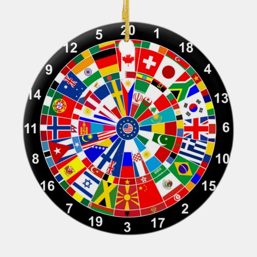 world country flag darts board game travel bulls-e keramisch ornament (Achterkant)