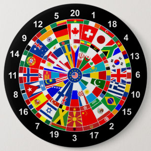 world country flag darts board game travel bulls-e ronde button 6,0 cm