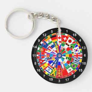 world country flag darts board game travel bulls-e sleutelhanger