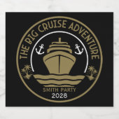 World Cruise Trip Adventure Accessory Sparkling Wijnetiket (Enkel label)