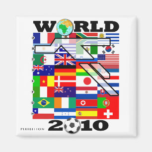 World Cup 2010 Wereldbol Football Square Magnet