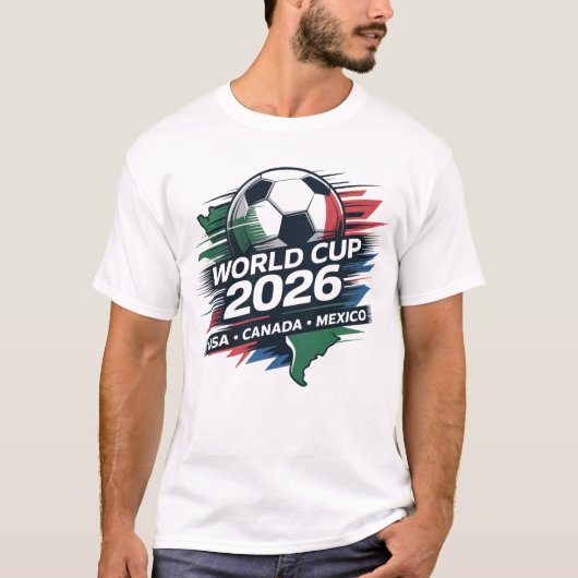 World Cup 2026 USA Canada Mexico Football T-Shirt  (Voorkant)