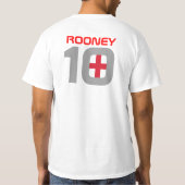 World Cup Engeland #10 Rooney T-Shirt Beide zijden (Achterkant)