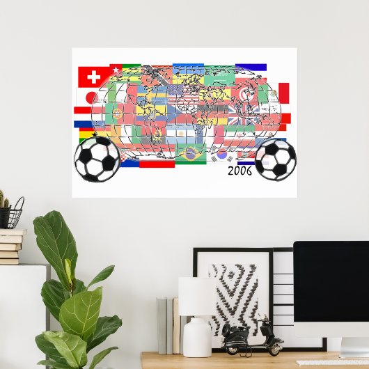 World Cup Wereldbol Poster (Thuiskantoor)