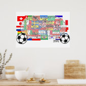 World Cup Wereldbol Poster (Keuken)