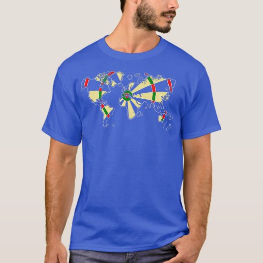 World Dartboard Dart Speler Bullseye Team T-shirt (Voorkant)