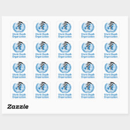 "World Death Organisation" WHO Logo Parodie Vierkante Sticker