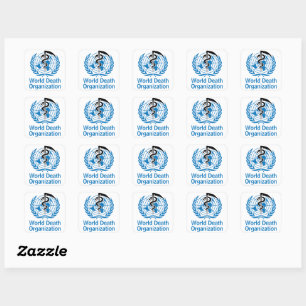"World Death Organisation" WHO Logo Parodie Vierkante Sticker