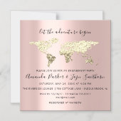 World Destination Map Afstuderen het Roos van het  Magnetische Uitnodiging (Voorkant)