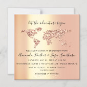 World Destination Map Wereldbol Bridal Wedding VIP Magnetische Uitnodiging (Voorkant)