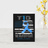 World Diabetes Awareness Blue Ribbon T1D Warrior T Kaart (Gele Bloem)