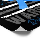 World Diabetes Awareness Blue Ribbon T1D Warrior T Poster (Hoek)