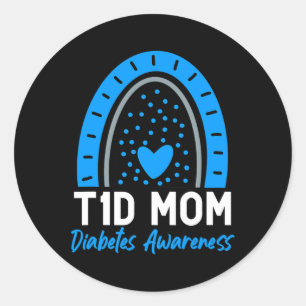 World Diabetes Day Clothes T1D Type 1 Diabetes Ma Ronde Sticker