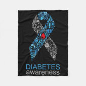 World Diabetes Day Diabetes Awareness Ribbon  Fleece Deken (Voorkant)