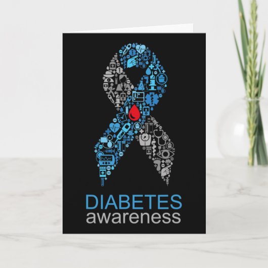 World Diabetes Day Diabetes Awareness Ribbon Kaart (Voorkant)