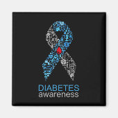 World Diabetes Day Diabetes Awareness Ribbon  Magneet (Voorkant)