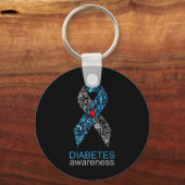 World Diabetes Day Diabetes Awareness Ribbon Sleutelhanger (Voorkant)