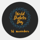 World Diabetes Day  Ronde Sticker (Voorkant)