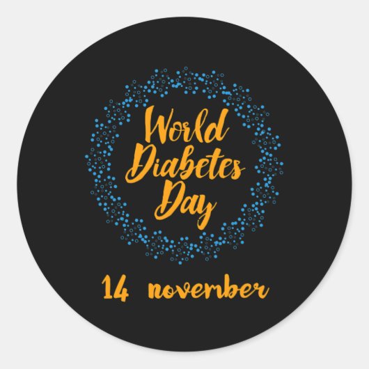 World Diabetes Day  Ronde Sticker (Voorkant)