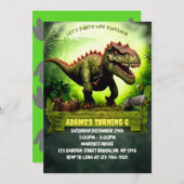 World Dinosaur Park Birthday Invitation Dinosaur Kaart (Voorkant / Achterkant)