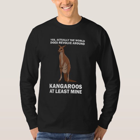world does revolve around kangaroos kangaroo t-shirt (Voorkant)