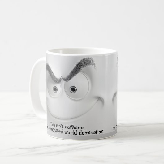 World Domination Add Name Message, Expressive Face Koffiemok (Voorkant links)