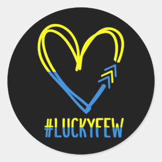 World Down Syndroeness Day 3 Arrows Lucky F Ronde Sticker