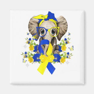 World Down Syndrome Awareness 2022 Elephant Blue Magneet