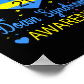 World Down Syndrome Awareness 21 maart Yellow Blue Poster (Hoek)