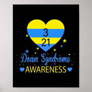 World Down Syndrome Awareness 21 maart Yellow Blue Poster