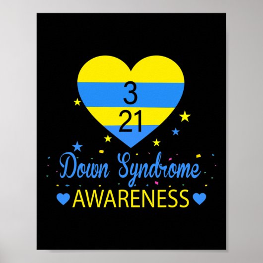 World Down Syndrome Awareness 21 maart Yellow Blue Poster (Voorkant)