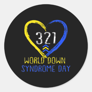World Down Syndrome Awareness Day Love 3 Ronde Sticker