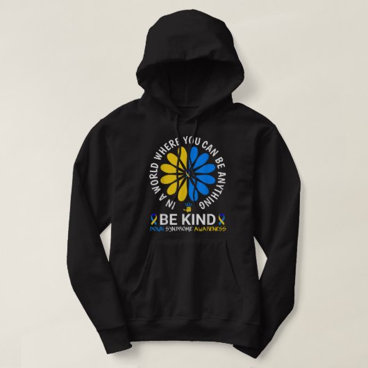 World Down Syndrome Day 2022 Be-down Syndrome Hoodie (Design voorkant)