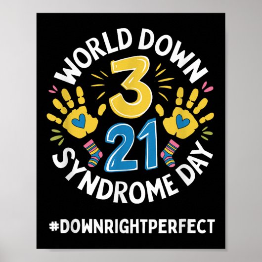World Down Syndrome Day 321 Awareness Support Mann Poster (Voorkant)