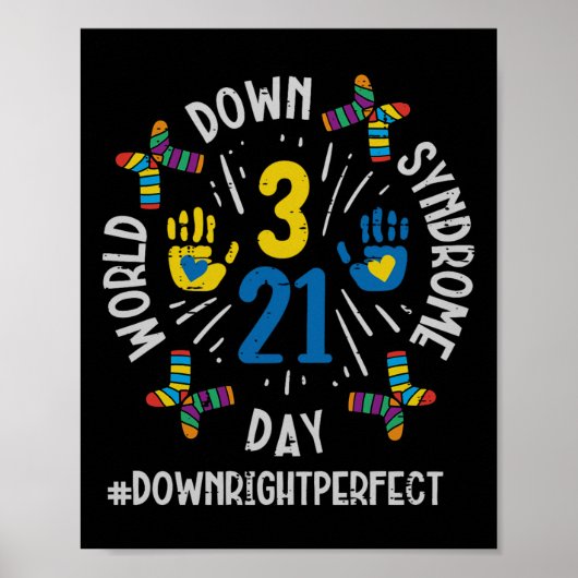 World Down Syndrome Day 321 Awareness Support Mann Poster (Voorkant)