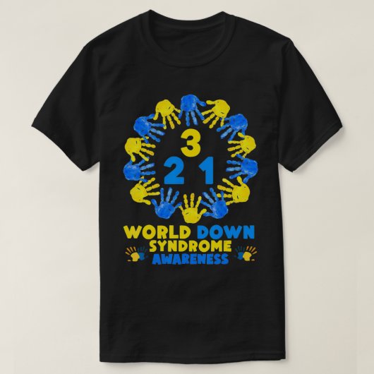 World Down Syndrome Day Awareness 21 maart T-shirt (Design voorkant)