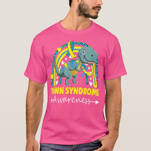 World Down Syndrome Day Awareness Dinosaur T21 Soc T-shirt (Voorkant)