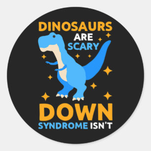 World Down Syndrome Day Awareness Kinder Dinosaurs Ronde Sticker