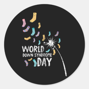 World Down Syndrome Day Awareness Mam Dad Toddler Ronde Sticker