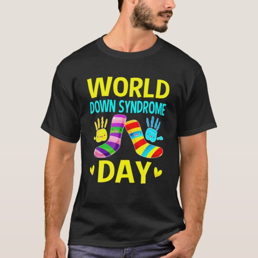 World Down Syndrome Day Awareness Socks 21 maart K T-shirt (Voorkant)
