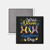 World Down Syndrome Day Awareness Socks 21 maart Magneet (Voorkant / Achterkant)