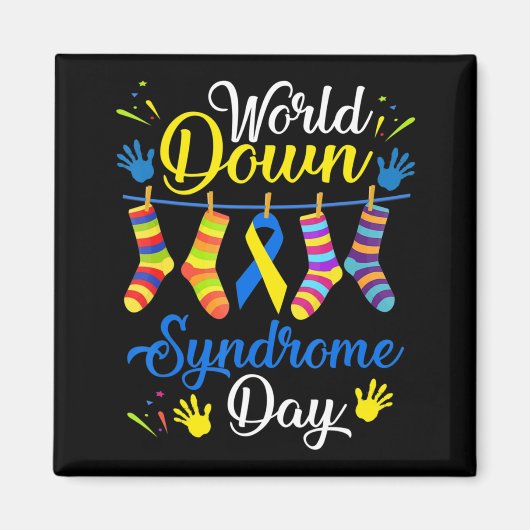 World Down Syndrome Day Awareness Socks 21 maart Magneet (Voorkant)