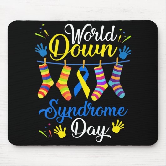 World Down Syndrome Day Awareness Socks 21 maart Muismat (Voorkant)