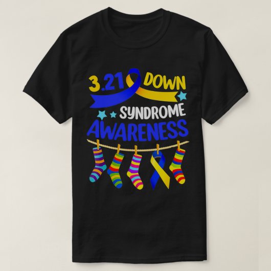 World Down Syndrome Day Awareness Socks 21 maart P T-shirt (Design voorkant)