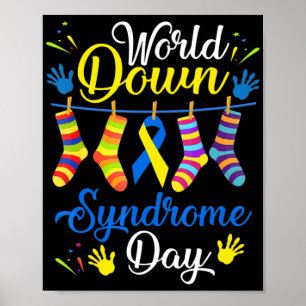 World Down Syndrome Day Awareness Socks 21 maart Poster