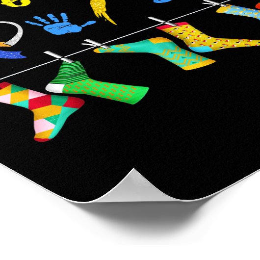World Down Syndrome Day Awareness Socks 21 maart Poster (Hoek)